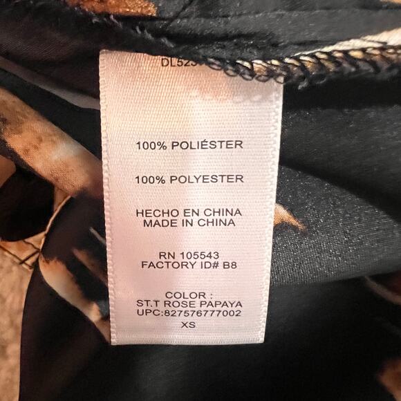 DEREK LAM BY DESIGN NATION Tunic Dress Drawstring Waist Black Beige/Tan Size XS - Picture 9 of 12